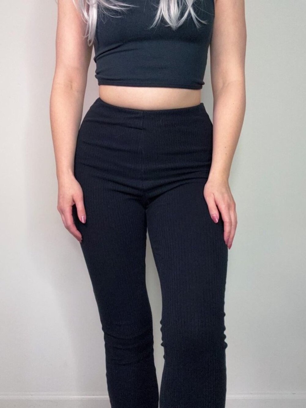 Tiger Mist Ribbed Flare Pants - Picture 3 of 6